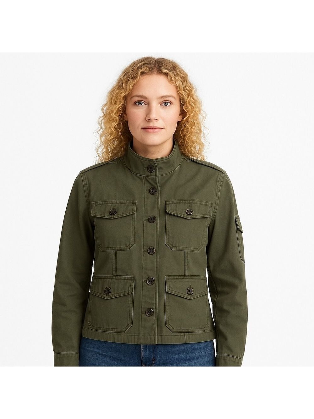 Full Tilt Olive Green Cotton Utility Jacket Medium